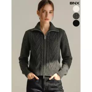 [하프클럽/BNX]여성 투웨이 하이넥 집업 가디건