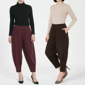 여성 밴딩 빅사이즈 골지 배기 승마바지 WON-WPT-WFL44BU