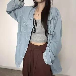 [하프클럽/셀러허브_여성트랜드패션]오버핏 데님 여성재킷 블라우스 숏패