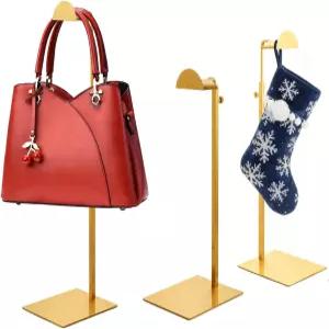 KMTilsh 지갑 디스플레이 스탠드 지갑용 3팩 스테인리스 스틸 디스플레이용 높이 조절식 핸드백 상업용