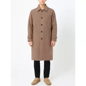 [하프클럽/]겨울 싱글 카라 하프 트렌치 코트 정장 모직 더블 롱 정장