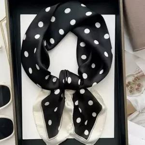 [하프클럽/]캐주얼 러블리 여성 도트 쁘띠 실키 사각스카프