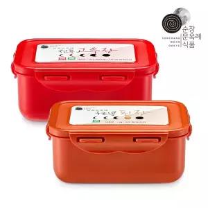 [순창 문옥례 식품]우리콩 전통 찹쌀 고추장 1kg + 된장 1kg 밀폐용기