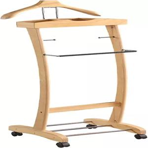 서랍 및 상단 트레이가 있는 오크빈 발렛 스탠드 우드 베이스가 남성 정장 컨투어 행거 바지 바 신발장