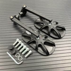 진정한 탄소 섬유 바이크 오토바이 미러 스쿠터 E-Bike Electrombile 후면 볼록 8mm 10mm