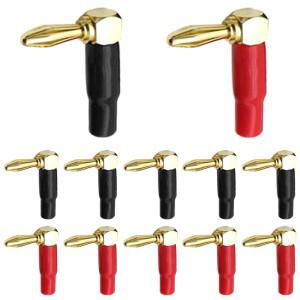 4/8Pcs L 자형 4mm 바나나 플러그 오디오 비디오 스피커 용  플라스틱 쉘 커넥터 직각 90도