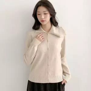 [하프클럽/옷자락]여자 골지 언발 카라넥 비스코스 데일리룩 가디건