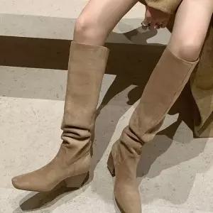 여성 스웨이드 롱부츠 가을 겨울 핏예쁜 클래식 슈즈 (WFKBB21)