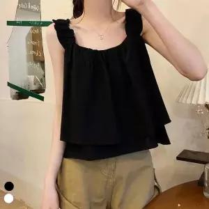 [하프클럽/]프릴 블라우스 끈나시 민소매