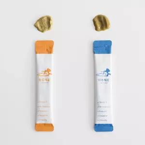 프로젝트21 고양이 종합 영양제 스틱형 유산균 가자미맛 하루채움 오메가3 15포 X 1박스