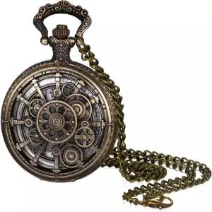 발렌타인데이 남성용 쥬얼리 위 빈티지 포켓 워치 쿨 기어 스팀펑크 레트로 펜던트 목걸이 할로윈 코스튬