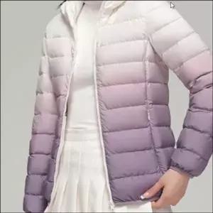 겨울 여자 그라데이션 집업 후드 경량패딩 아웃도어 패딩 점퍼