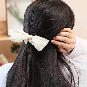 [하프클럽/]리본 곱창밴드 아이보리 곱창머리끈 곱창끈