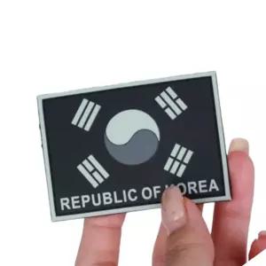 탈부착 태극기와펜 실리콘 KOREA 모자 레터링