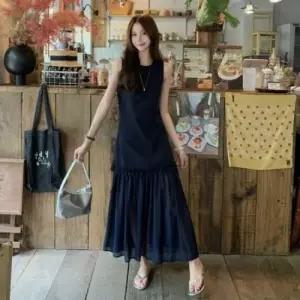 해변원피스 LL-D181 프릴원피스 시스루 민 WFLMTDT