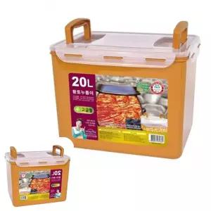 빙투 황토 김치통 용기 반찬통 냉장고보관 밀폐 정리 20L