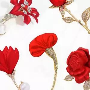 카네이션 브로치 붉은꽃 어버이날 스승의날 선물