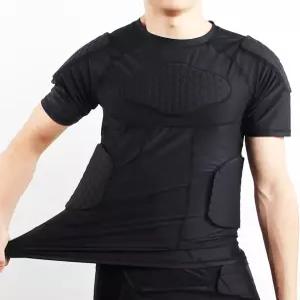 젤리브로 남성 패딩 축구 보호 장비 세트 농구 페인트볼 갈비뼈 보호대 훈련복 (블랙둔슈투 미디엄)