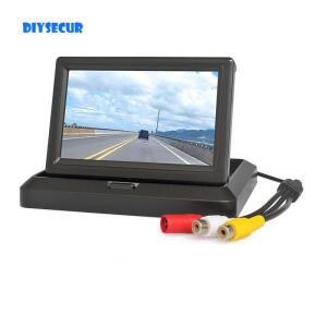 DIYSECUR 800x480 5 인치 접이식 TFT LCD 모니터 자동차 스테이션방향 후면보기 카메라 DVD VCR