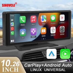 차량용 라디오 멀티미디어 비디오 플레이어, 무선 안드로이드 자동 모니터, 후방 카메라, AUX 범용, 10.26