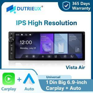 DUTRIEUX 1Din 6.9 LED 자동차 라디오 멀티미디어 Carplay 안드로이드 IPS 고해상도 터치 스크린 미러 링크