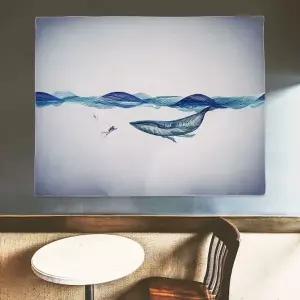 대형 패브릭 포스터 흰수염고래 M 벽장식 인테리어장