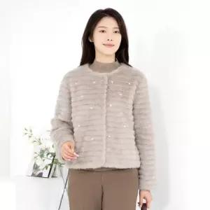 엄마옷 페이크퍼 라운드 자켓 1GHJ24988 중년여성 마담 60 70대  빅사이즈 할머니