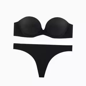 [Calvin Klein]UNDERWEAR CK 여성 푸쉬업 스트랩리스 브라티팬티 세트 QF8252QF7820 BLACK 697948