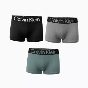 [Calvin Klein]UNDERWEAR CK 캘빈클라인 볼드로고 마이크로 스트레치 3팩 로우라이즈 트렁크 남성 팬티 ...