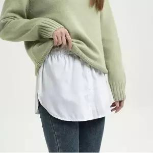 셔츠 레이어드 밑단 받쳐입는 티셔츠에 페이크 스커트 WFLQ8DI