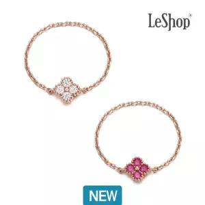 14K 쁘띠 클로버 체인 반지(GoldPlated)_LJ5360BRR