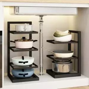 접시정리선반 WUO941V8 하부장정리 주방용3단정리대 하부장수납선반 수납