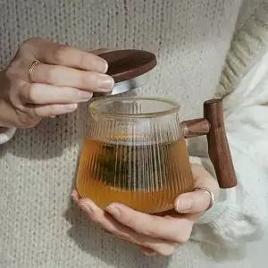 내열 곡선 유리컵 티잔 항아리 디자인 머그 480ml