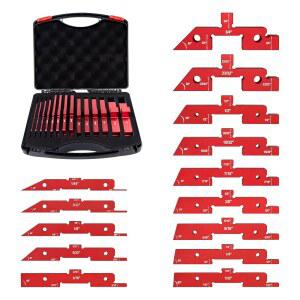 DEFEINE 라우터 테이블 셋업 블록 목공, 14pcs 알루미늄 정밀 바 높이 게이지 키트, 보관 케이스가 있는 톱 액세서리.