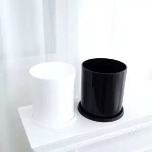 고강도 플라스틱 유광 원통 화분 18x20cm개업 거실 인테리어 축하 집들이 화이트 모던 렌태리어 대형 원형