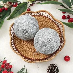 Jdt 장식볼 2p 10cm 반짝레이스트리액세서리 소품 트리볼 크리스마스 악세사리