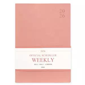 인디고 다이어리 2026 오피셜 빅 위클리 스케줄러 (핑크무스)직장인플래너 스케쥴 26년도 수첩 직장인