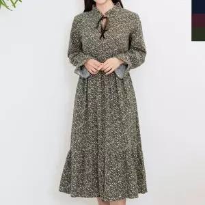 고품질 JJM-SS240 여자플라워밑단프릴원피스 원피스치마 가을원피스 (WFKMJK2)