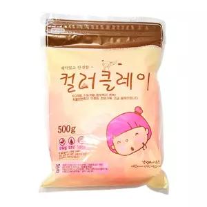 컬러클레이 500g 지퍼유아미술 소근육발달 촉각놀이 집콕 점토 신나는 재미있는 재미있는찰흙 만들기