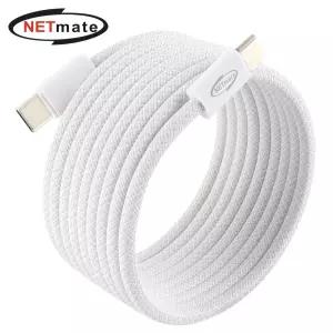 (Netmate) USB2.0 선정리 자석 60W C to 케이블(화이트) 2M데이터전송 고속 C타입 충전 스마트폰 C형