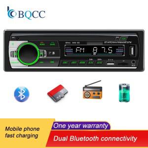 BQCC 1 Din FM 차량용 라디오, 오디오 스테레오, Aux 입력 리시버, TF SD, USB 12V 인 대시 MP3, 블루투스