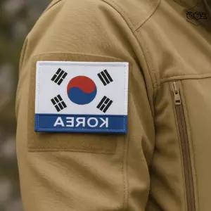 태극기와펜 탈부착용 벨크로패치 군복 가방 의류 포인트 국기 탈부착