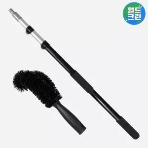 월드크린 코브라 거미줄 제거 솔 + 블랙 폴대 장대 2.4m 벽 천장 간판 먼지 청소