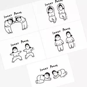 일러스트 캐릭터 이너피스 5종 편지지 엽서 포스트 카드 편지지양식 편지지세트