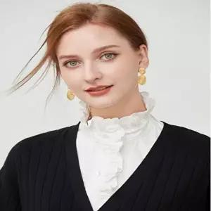 레이스 차이나카라 코튼 페이크 이너넥 블라우스 셔츠-WFIDRCQ