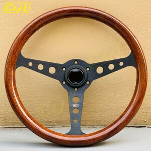 JDM 유니버설 14 인치 358mm 인디 우드 스타일 스티어링 휠 클래식 빈티지 스포츠