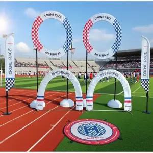 EXCLURA 완성 FPV 드론 장애물 세트 휴대용 RC 비행 훈련 코스 키트 후프 + 슬라롬 플래그 아치 게이트