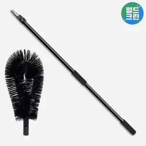 [월드크린] 올블랙 거미줄 제거 솔 + 블랙 폴대 장대 3.6m 벽 천장 간판 먼지 청소