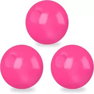 Whaline 3Pc 핫 핑크 풍선 비치볼 12인치 원형 풀 PVC 볼 여름 하와이 열대 테마 비치 파티 장식용 귀여운