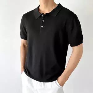 [하프클럽/코디제이]M에어 쿨스킨 무지 카라티 반팔니트 카라니트 통기성좋은 여름니트 댄디 남친룩 캐주얼